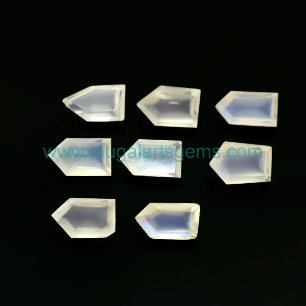 High-Quality Natural Rainbow Moonstone Gemstones | Geometric Shape | 8 Pcs | 4.5X8 MM | 10 Ct Approx.