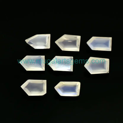 High-Quality Natural Rainbow Moonstone Gemstones | Geometric Shape | 8 Pcs | 4.5X8 MM | 10 Ct Approx.