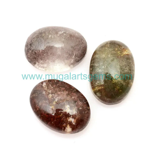 Premium Natural Garden Quartz Oval Cabochon – 3 Piece Lot (13x18mm, 38 Carat Approx.) | Origin: Brazil | Smooth Cabochon
