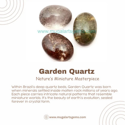 Premium Natural Garden Quartz Oval Cabochon – 3 Piece Lot (13x18mm, 38 Carat Approx.) | Origin: Brazil | Smooth Cabochon