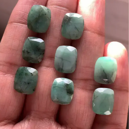 Natural Brazilian Emerald Rectangle Faceted Cut Loose Gemstone 4.59 Carat Per Piece For Jewelry Making
