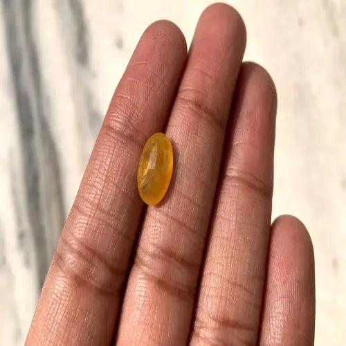 Natural Yellow Sapphire Oval Cut 4.5 Carat Loose Gemstone for Jewelry Making & Vedic Astrology (100% Natural, Untreated)