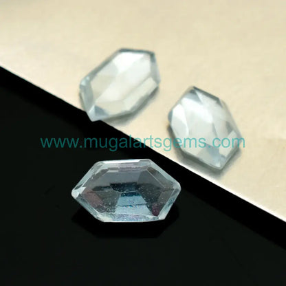 Premium Aquamarine Geometric cut from Africa - 4.5x7mm handcrafted for jewelry makers
