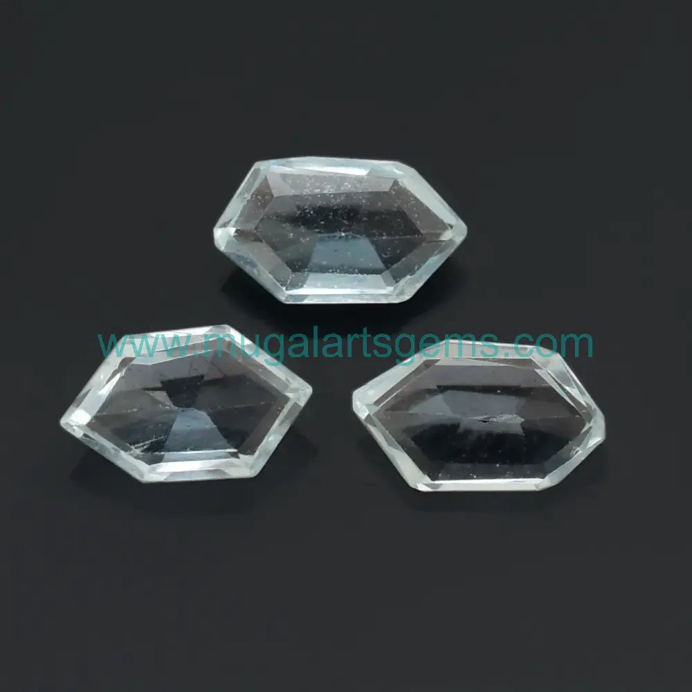 Natural Aquamarine gemstone from Africa - Geometric 4.5x7mm for fine jewelry
