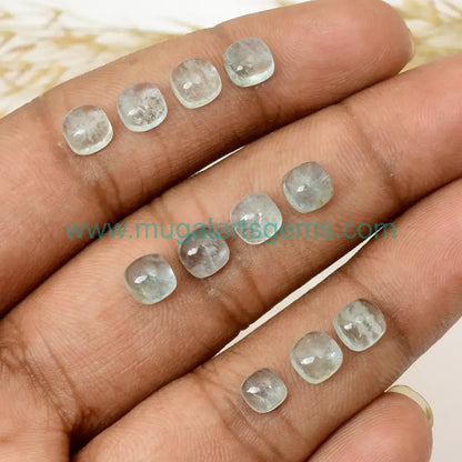 Loose Aquamarine gemstone 6mm from Brazil - polished clarity for custom jewelry

