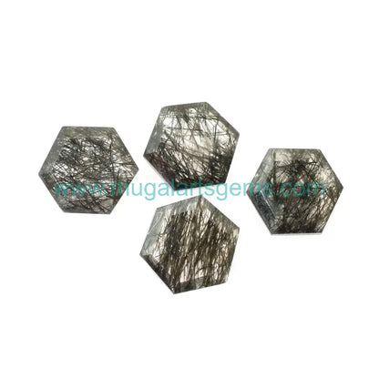 Black Rutile 6-Corner cut from Brazil - 10mm handcrafted for jewelry makers
