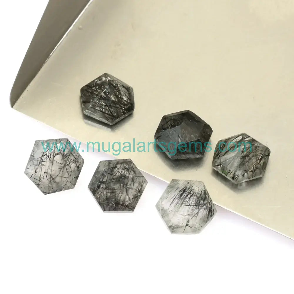 Rutile 6-Corner cut from Brazil - 8mm handcrafted for jewelry makers
