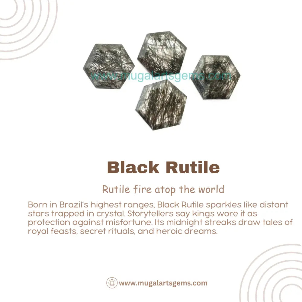 Loose Black Rutile gemstone 10mm from Brazil - polished clarity for custom jewelry
