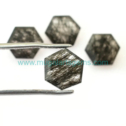 Loose Black Rutile gemstone 10mm from Brazil - 