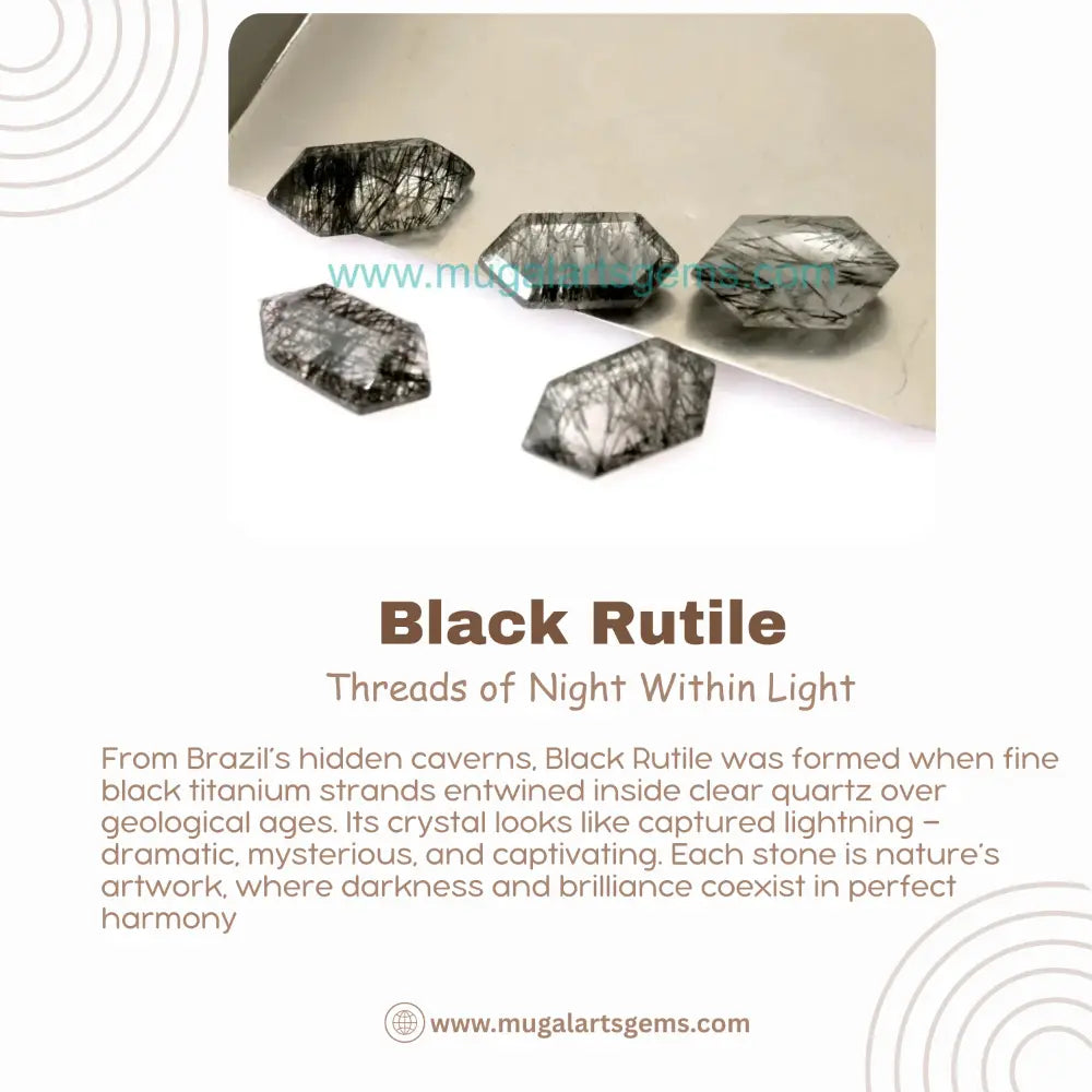 Premium Black Rutile loose gemstone from Brazil for handmade jewelry - COD and free replacement
