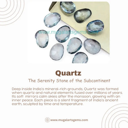 Loose Blue Quartz gemstone 9x12mm from India - polished clarity for custom jewelry
