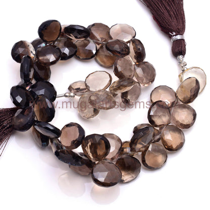 Brown Smoky Quartz Beads – Natural Faceted Heart Shape Gemstones with Elegant Finish