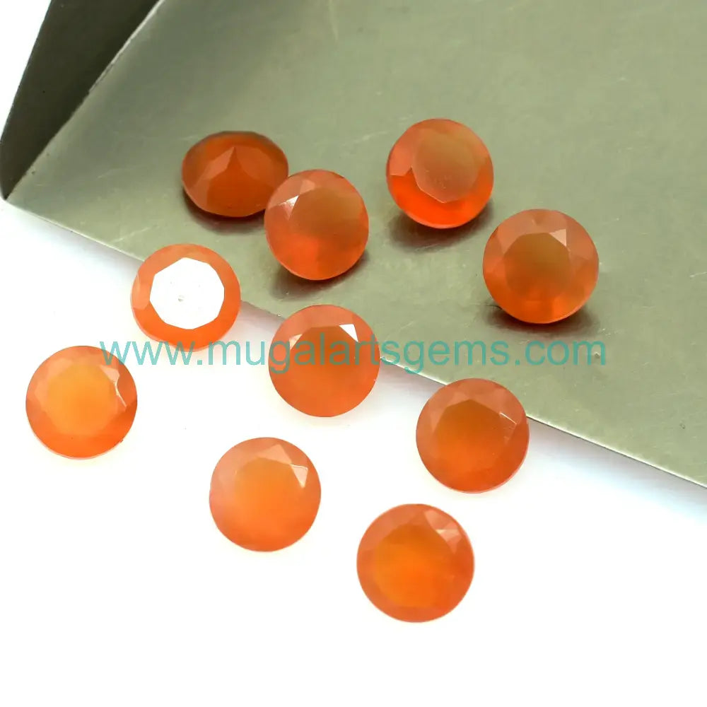 Premium Carnelian Round Cut cut from India - 6mm handcrafted for jewelry makers
