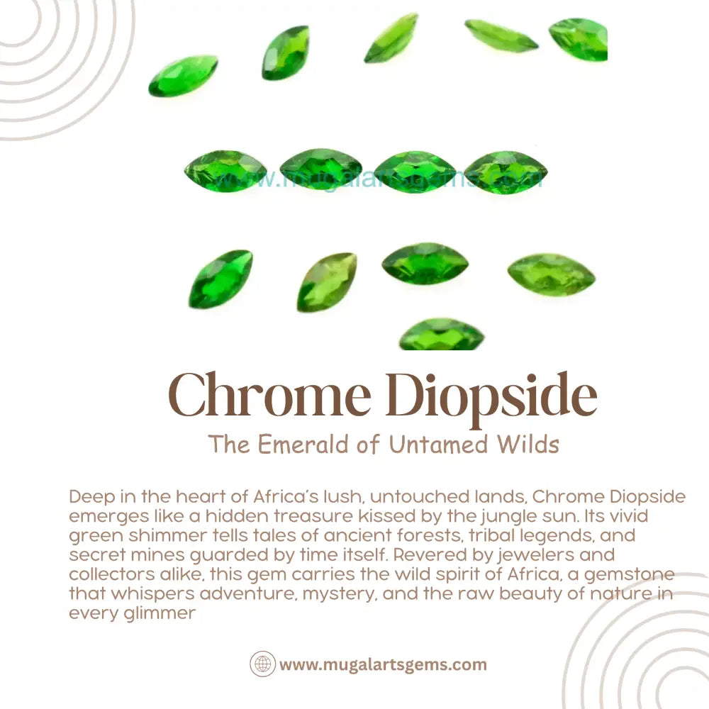 Loose Chrome Diopside gemstone 3x6mm from Kenya - polished clarity for custom jewelry
