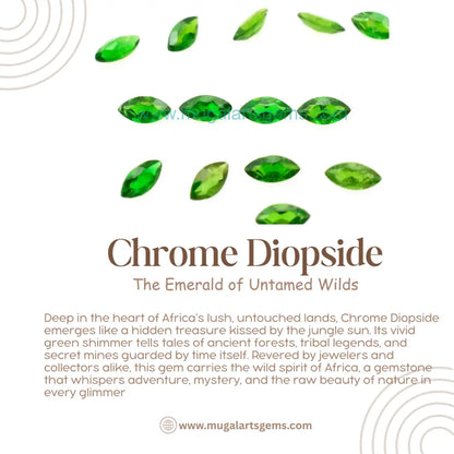 Loose Chrome Diopside gemstone 3x6mm from Kenya - polished clarity for custom jewelry
