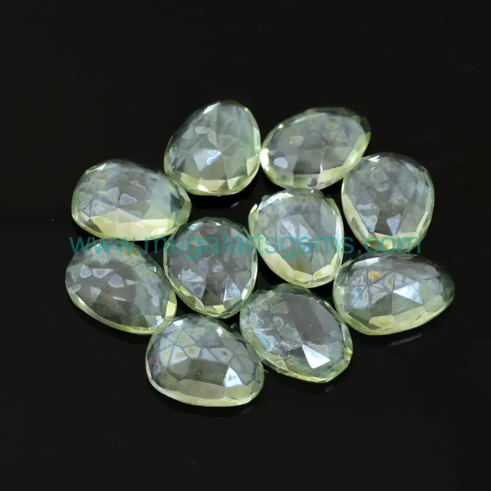 Natural Green Quartz gemstone from Brazil with authentic color for jewelry making - COD available
