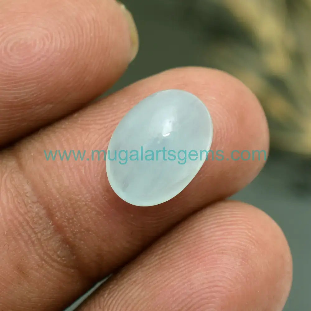 Premium Milky Aqua Cabs cut from Madagascar - 9.5x13mm handcrafted for jewelry makers

