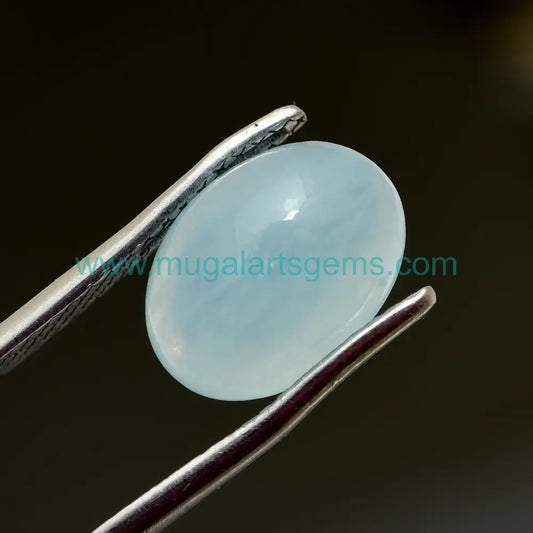 Natural Milky Aqua gemstone from Madagascar - Cabs 9.5x13mm for fine jewelry
