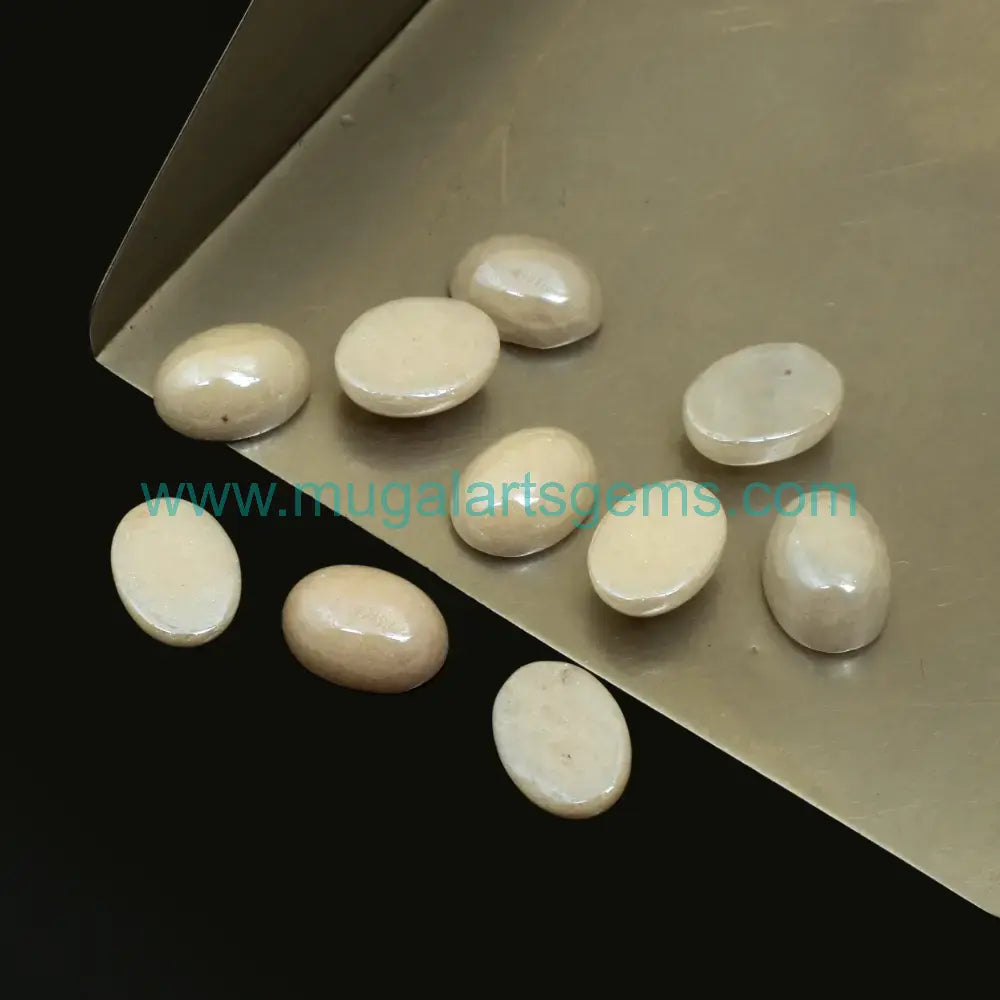 Premium Milky Quartz Cabs cut from Brazil - 7.5x8.5mm handcrafted for jewelry makers

