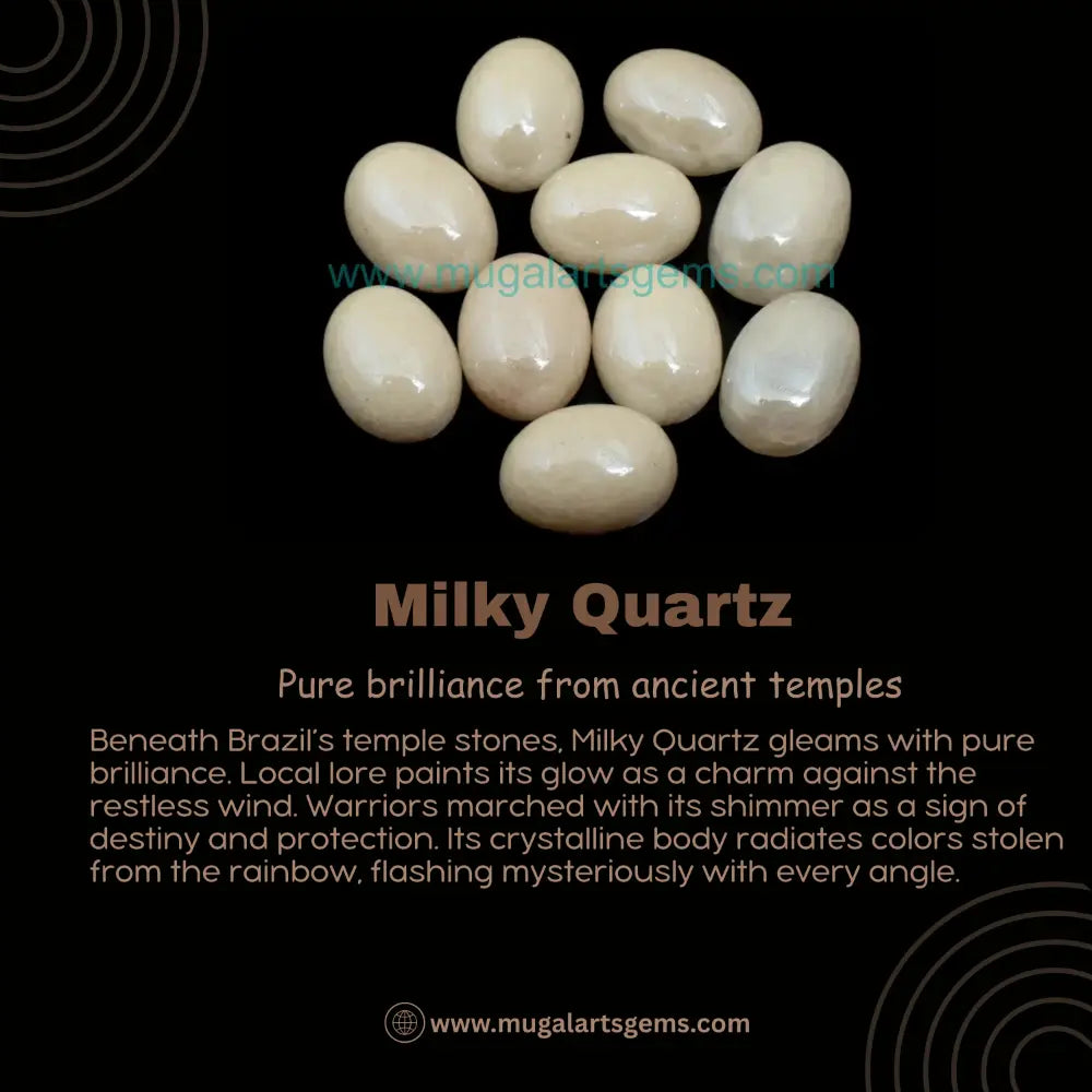 Loose Milky Quartz gemstone 7.5x8.5mm from Brazil - polished clarity for custom jewelry
