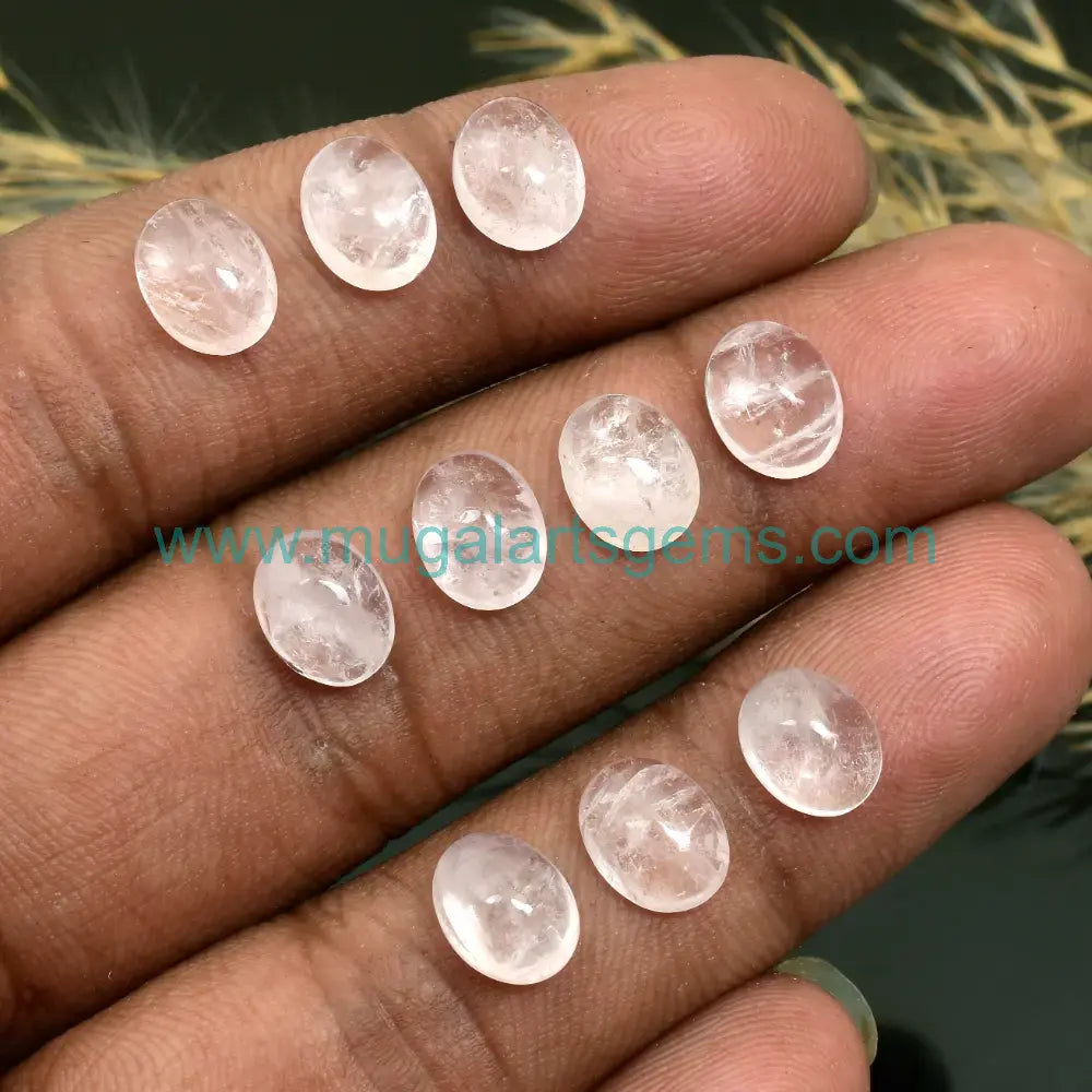 Premium Morganite Cabs cut from Brazil - 7x9mm handcrafted for jewelry makers
