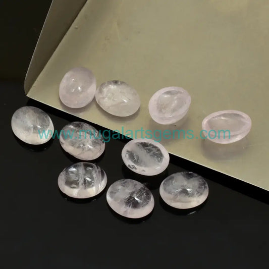 Natural Morganite gemstone from Brazil - Cabs 7x9mm for fine jewelry
