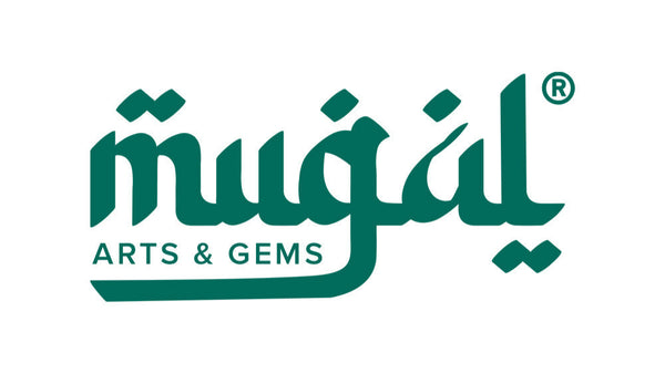 Mugal Arts & Gems logo in green on a white background
