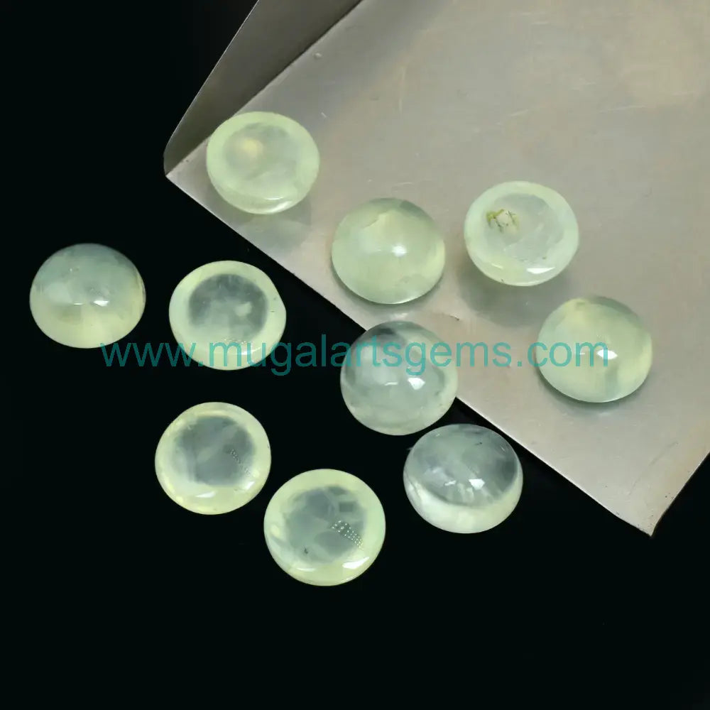 Loose Prehnite gemstone 10mm from South Africa - polished clarity for custom jewelry
