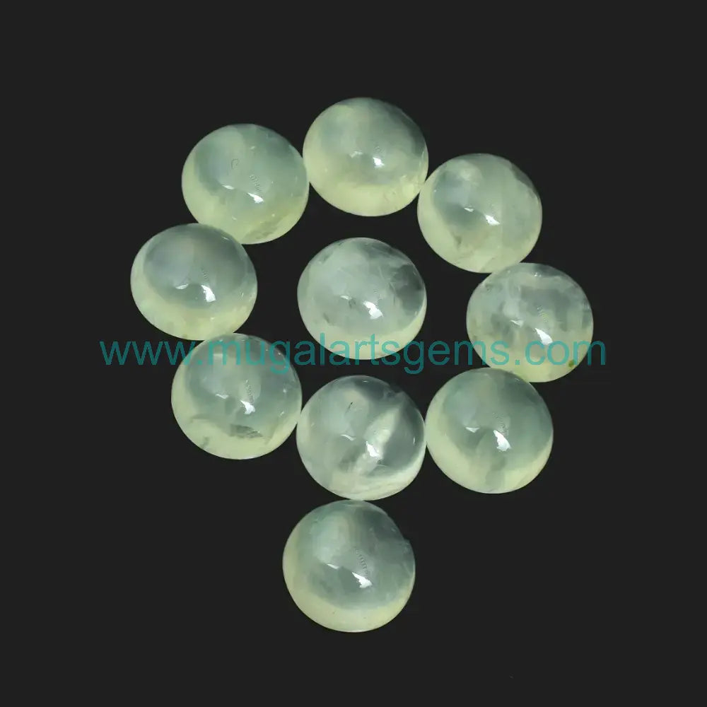 Natural Prehnite gemstone from South Africa - Cabs 10mm for fine jewelry
