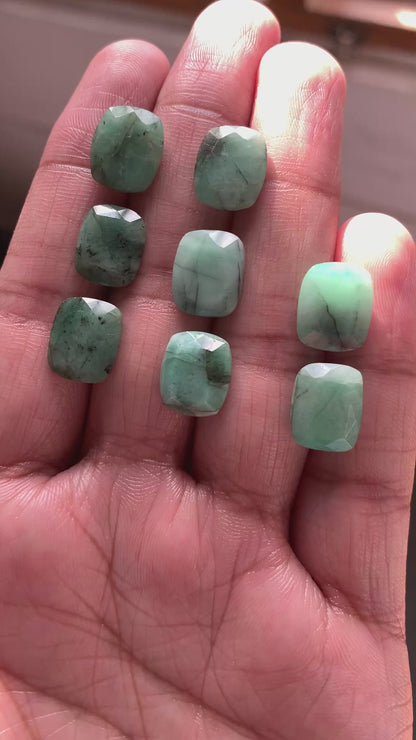 Natural Brazilian Emerald Rectangle Faceted Cut Loose Gemstone 4.59 Carat Per Piece For Jewelry Making