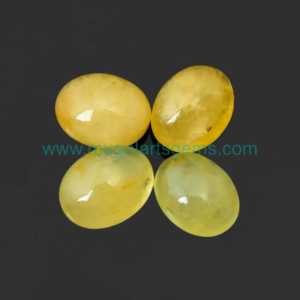 Natural Yellow Aqua gemstone from Brazil - Cabs 9x12mm for fine jewelry
