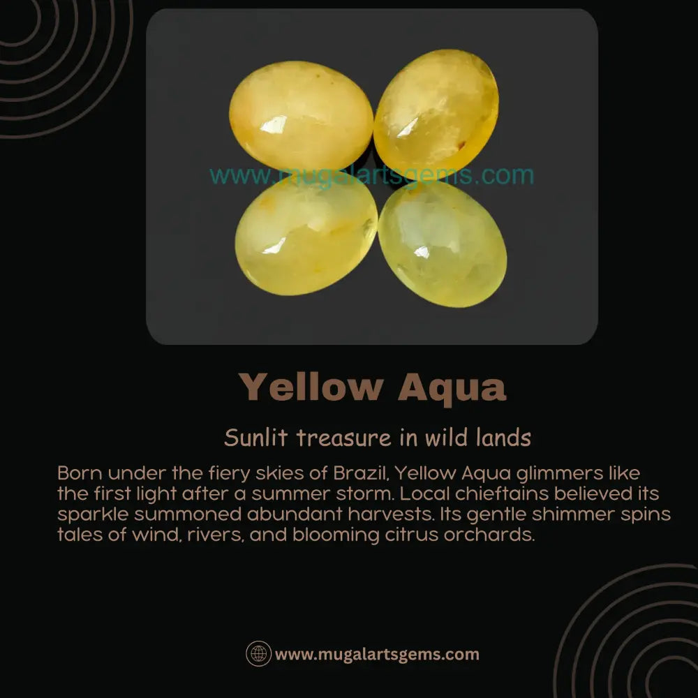 Loose Yellow Aqua gemstone 9x12mm from Brazil - polished clarity for custom jewelry
