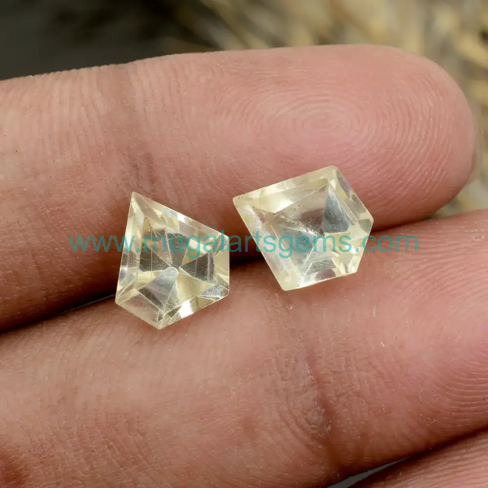 Premium Yellow Scapolite Diamond Cut cut from Myanmar - 9.5x10mm handcrafted for jewelry makers
