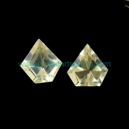 Natural Yellow Scapolite gemstone from Myanmar - Diamond Cut 9.5x10mm for fine jewelry
